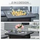 image 3 of Outsunny Outdoor Propane Fire Pit Table w/ Wind Screen & Glass Beads, Black