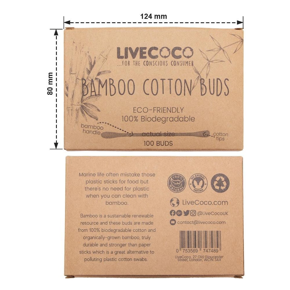 image 1 of Bamboo Cotton Buds - 100 Buds