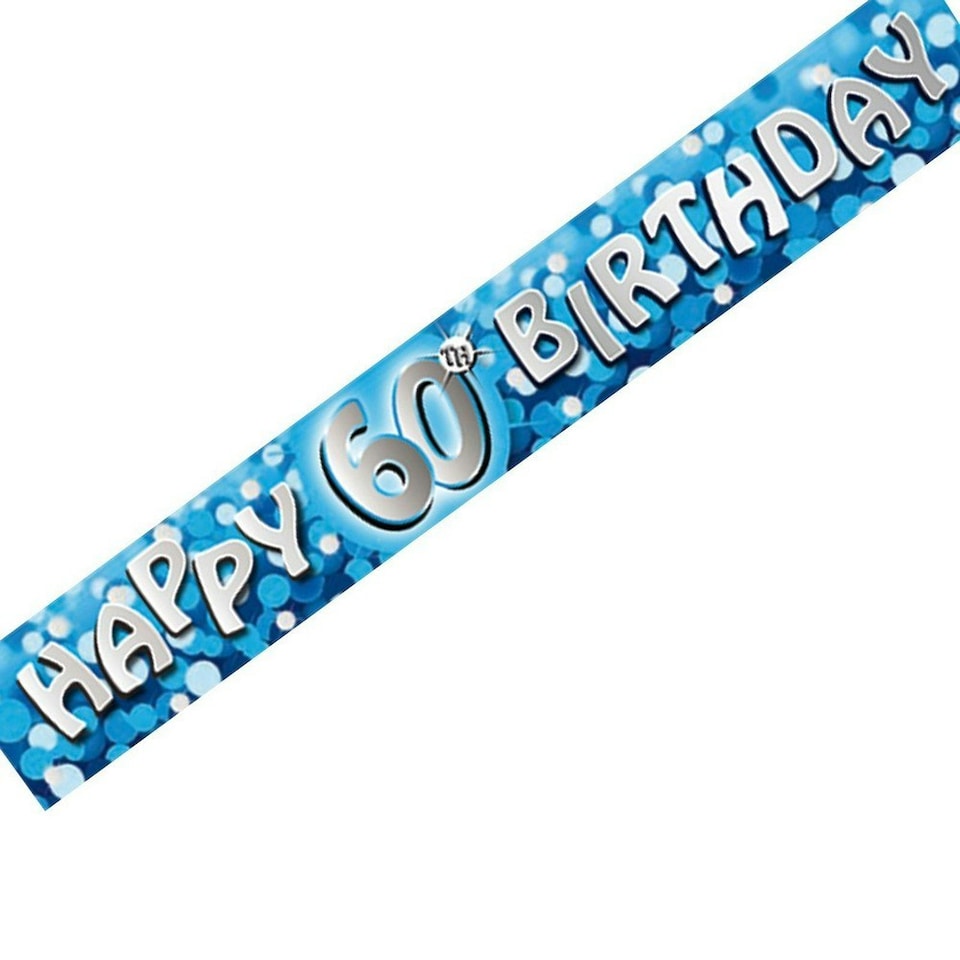 Amscan Sparkle 60th Birthday Banner - Blue/Silver - One Size