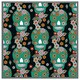 image 4 of Embroidery colourful simplified ethnic flowers and skull pattern (Picutre Frame) Brown | Oak | L