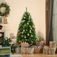 image 2 of HOMCOM 5FT Prelit Artificial Christmas Tree w/ Warm White Light Xmas Decoration