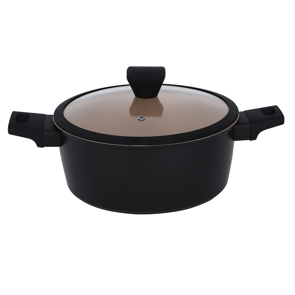 image 1 of Gr8 Home Casamema Black 10 Pcs Forged Carbon Steel Non Stick Marble Saucepan Cookware Set