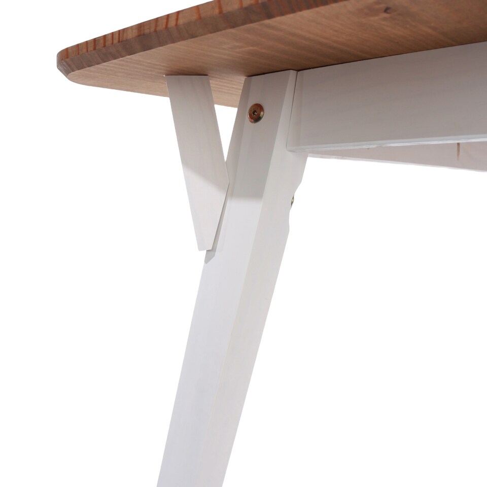 image 1 of Premium Corona 140cm Rectangular Dining Set with Table and 2 Benches - Grey or White Waxed Pine | White | White | One Size | 1