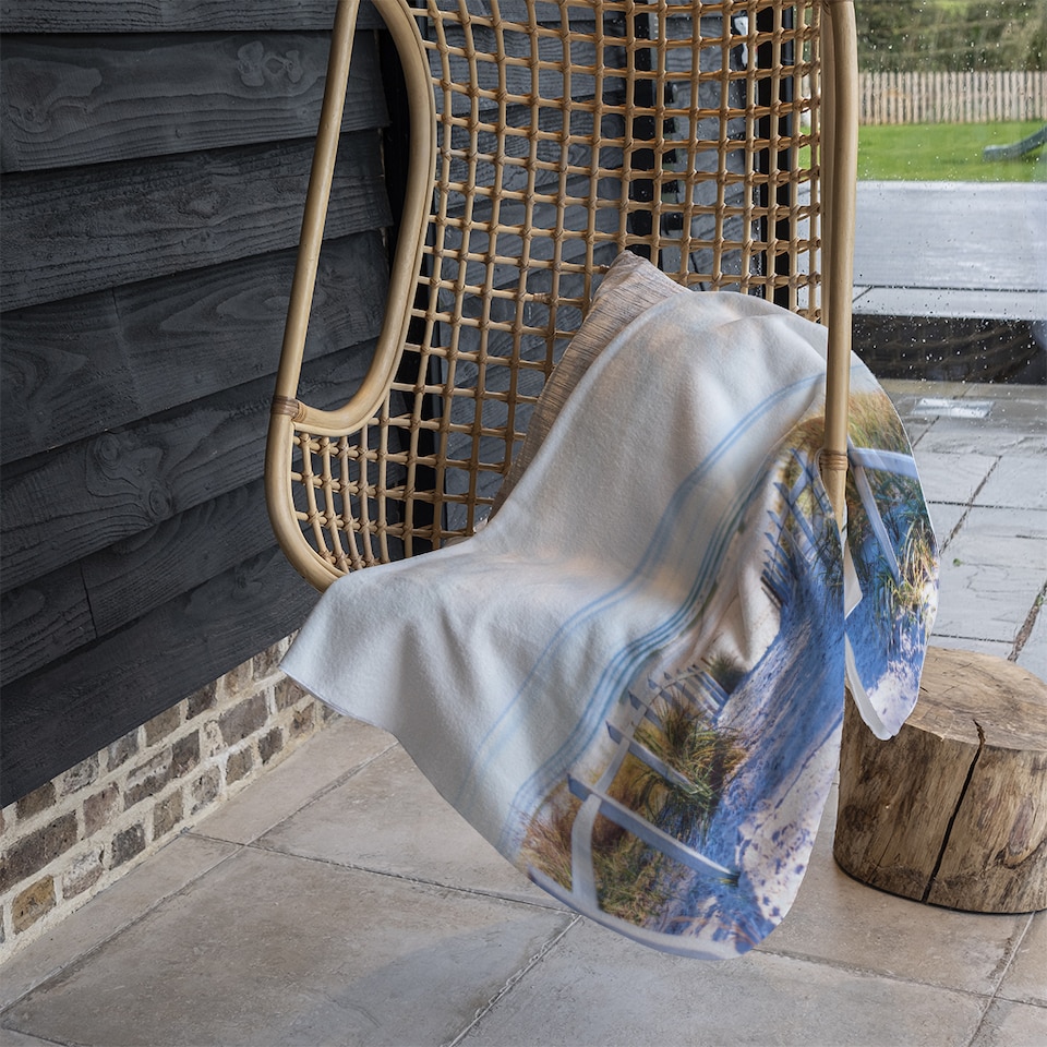 image 1 of Path to the beach at baltic sea Designer Blanket | Multi