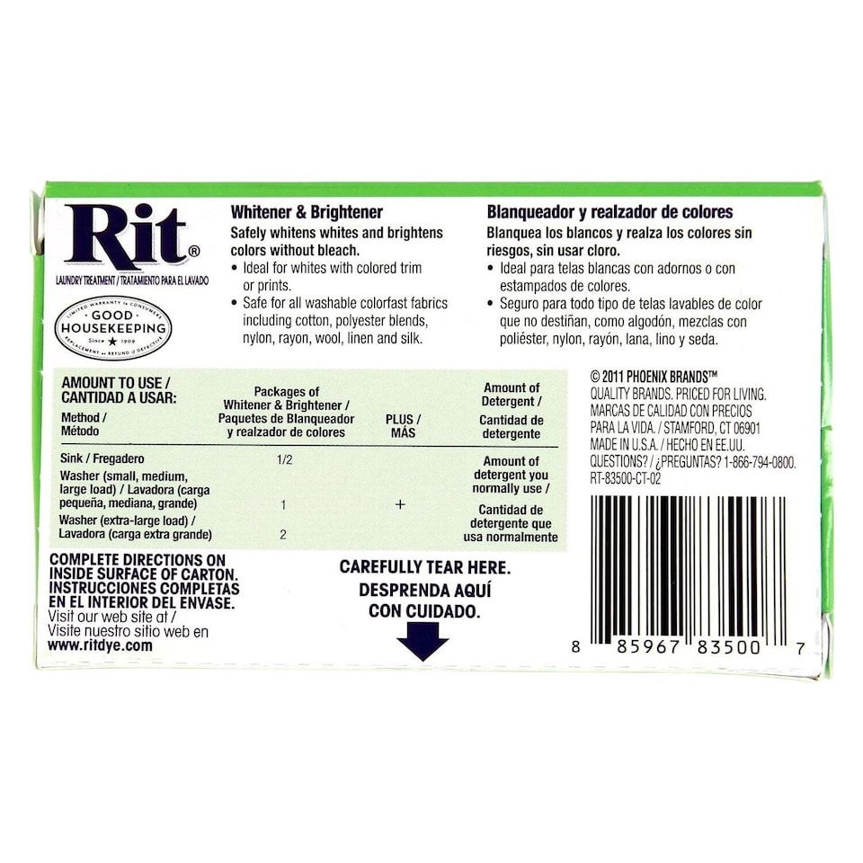 image 1 of Rit Whitener & Brightener Powder - Compact Fabric Brightener 1oz
