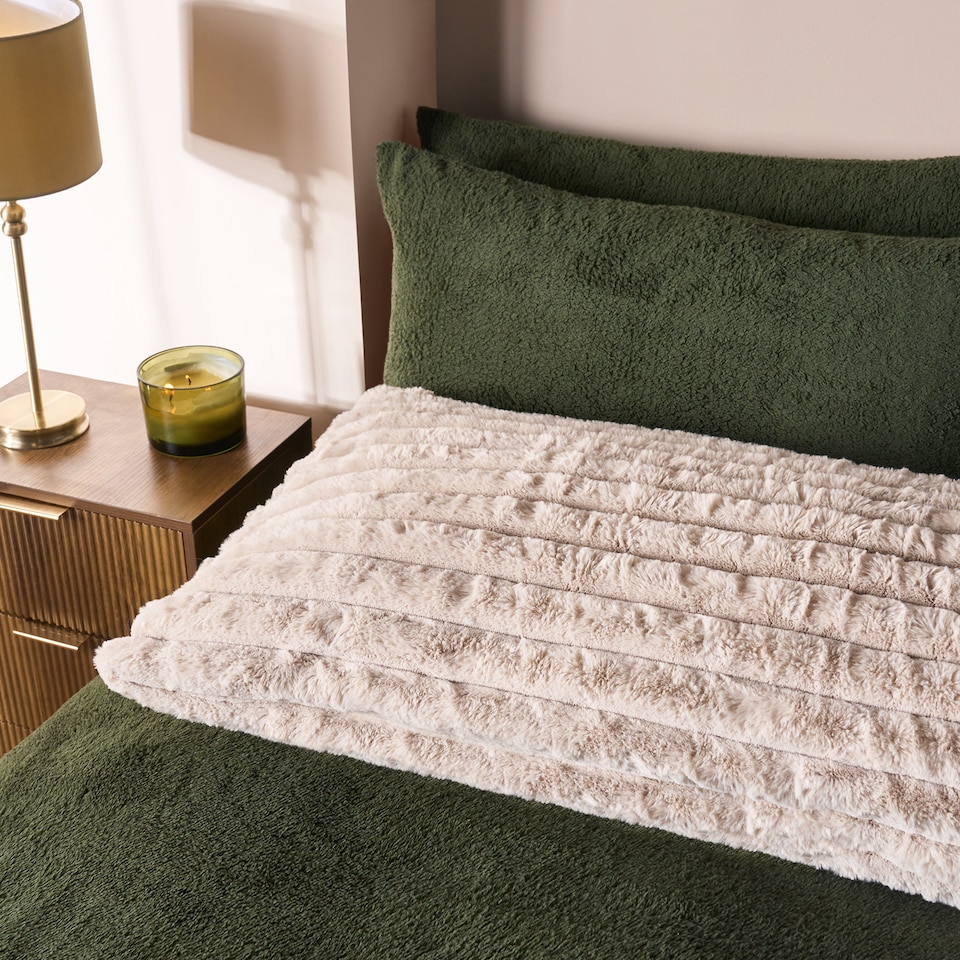 image 1 of OHS Ribbed Faux Fur Bolster Pillow Soft Maternity Support Cushion | Cream | Natural | One Size