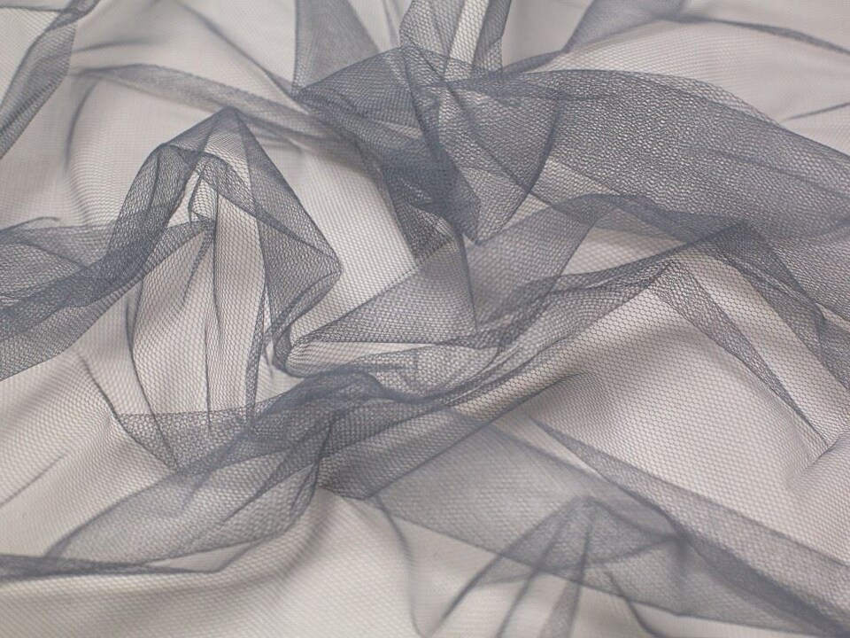 Minerva Core Range Grey Dress Net Fabric for Dressmaking, 135cm / 53" Wide - per metre