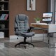 image 2 of Vinsetto Executive Office Chair, Linen Ergonomic Desk Chair, Swivel Computer Chair with 130 Reclining Back, Adjustable Height and Armrests for Home and Work, Grey