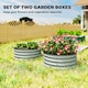 image 4 of Outsunny Set of 2 Raised Garden Bed Metal Planter Box with Safety Edging, Grey