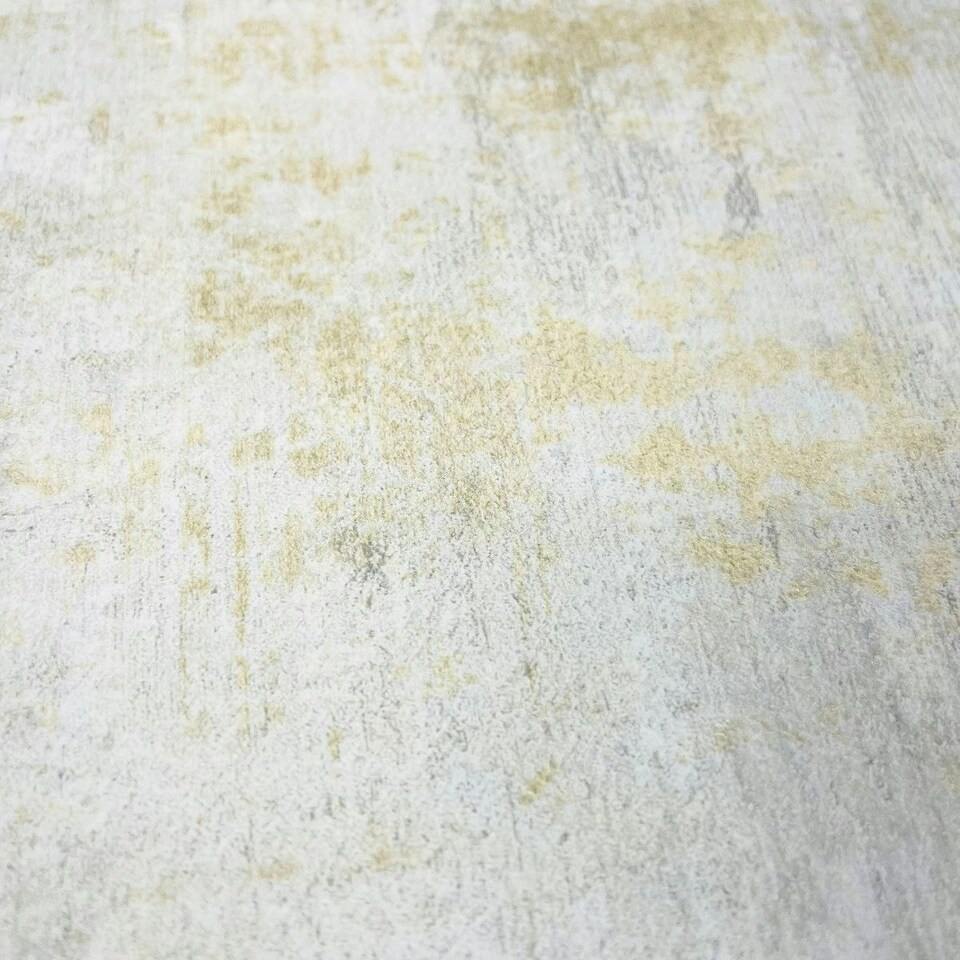image 1 of World of Wallpaper Industrial Concrete Effect Textured Wallpaper - Grey/Gold - 10m x 53cm Grey