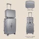 image 8 of 2 Piece Suitcase Set: Vanity Case & Cabin with Cupholder, TSA Lock | Silver | Silver