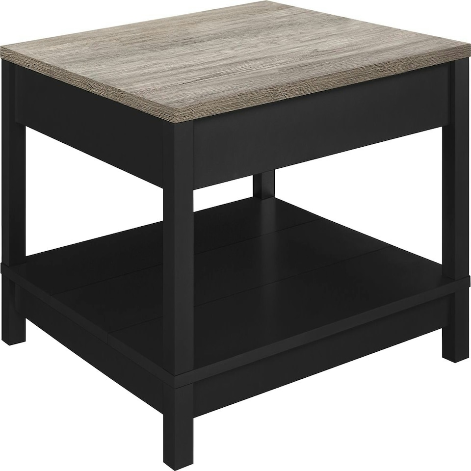 image 1 of Carver coffee table with 1 shelf in black Black | Black