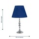 image 5 of Set of 2 Chrome Table Lamps with Decorative Stem and Navy Blue Shades Chrome | Blue