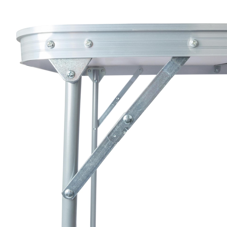image 1 of Harbour Housewares Folding Metal Camping Table - 80cm x 60cm - White | White | White