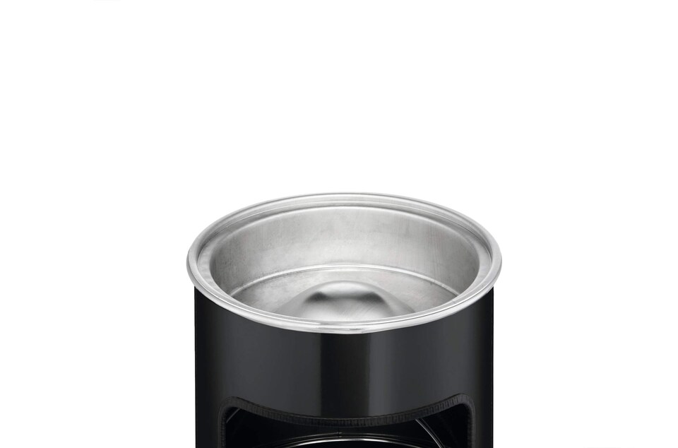 image 1 of Durable Round Metal Waste Bin with Fire Extinguishing Ashtray | 17L | Grey | Grey