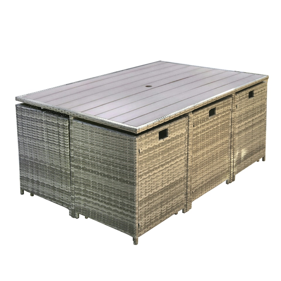 image 1 of HESTIA Rattan Dining Set 10 Seater Cube for Garden Patio