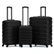 image 6 of Flight Knight Set of 3 Lightweight 4 Wheel ABS Hard Case Suitcases Cabin & Hold Luggage, 100+ Airlines Approved - easyJet, British Airways, Ryanair, Jet2 Orange | Orange / Black