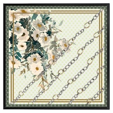Flowers & chain links (Picture Frame) Black | XS