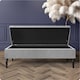 image 2 of Safar 90cm Ottoman Storage Bench - Plush Velvet Shoe Bench - Silver Lined Upholstery Storage Footstool