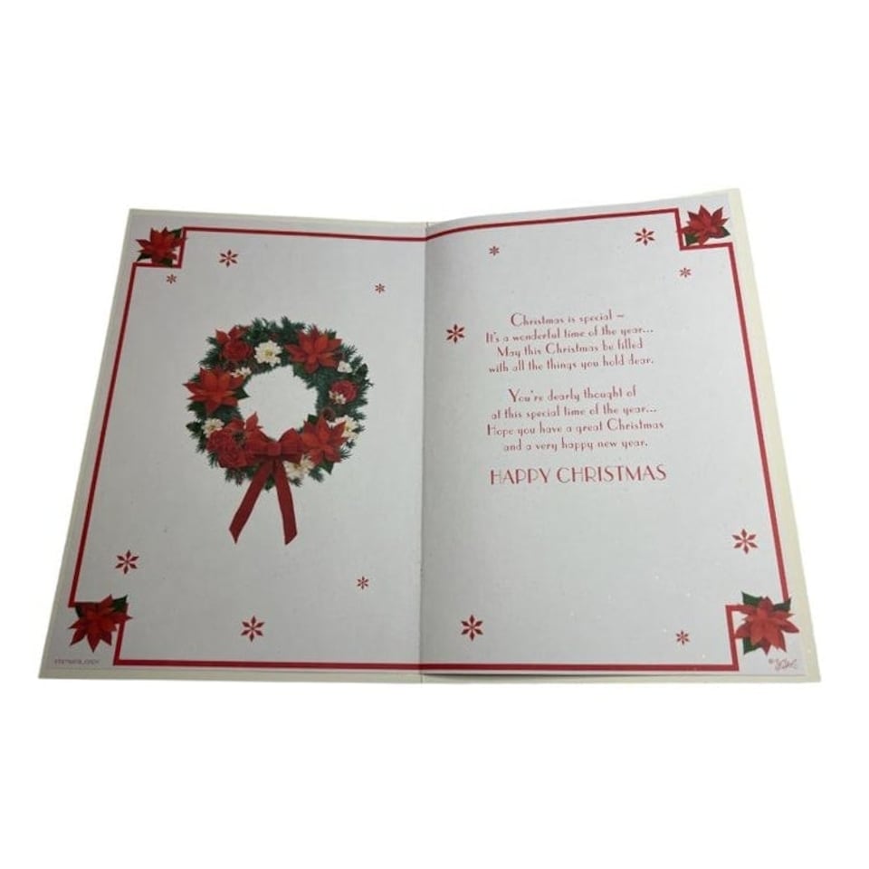 image 1 of To a Special Family Floral Wreath Design Christmas Card