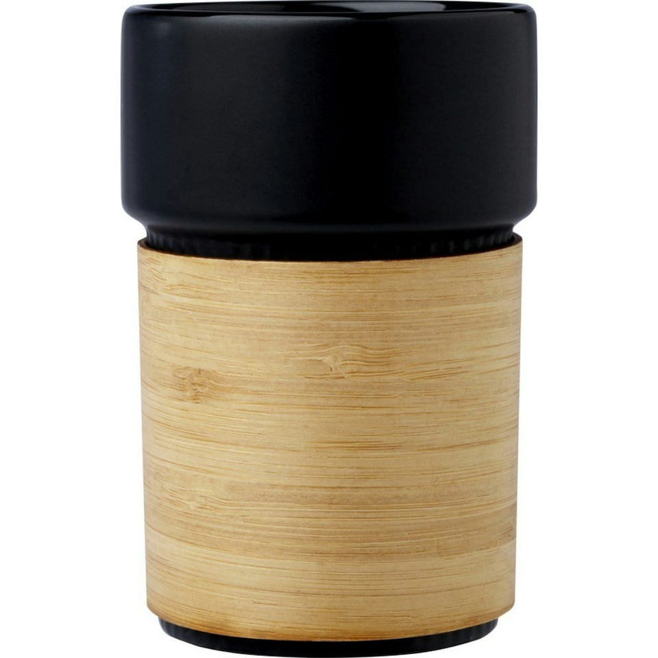 image 1 of Fika Bamboo Sleeve 340ml Tumbler - Solid Black - One Size