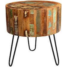 Dahila Reclaimed Boat Side Table | Brown