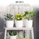 image 4 of Outsunny Set of 3 Round Plant Pots Outdoor 22cm for Garden, White | White | White | Ф22 x 20Hcm