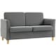 image 1 of HOMCOM Double Seat Sofa Linen Upholstery Loveseat Couch w/ Armrests, Grey