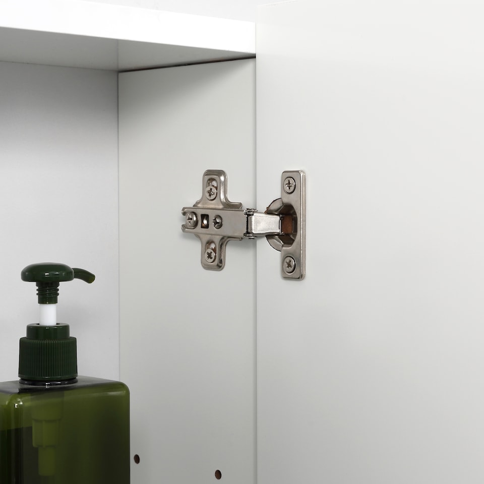 image 1 of kleankin Bathroom Medicine Cabinet with Mirror, Wall Mounted Bathroom Mirror Cabinet with 3 Doors, Adjustable Shelves, White | White | White