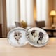 image 5 of Double Heart Silver Picture Frame with Square Etched Diamante Crystals | Silver | 4" x 4"