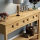 image 3 of Vida Designs Corona 3 Drawer Console Table With Shelf, Solid Pine Wood
