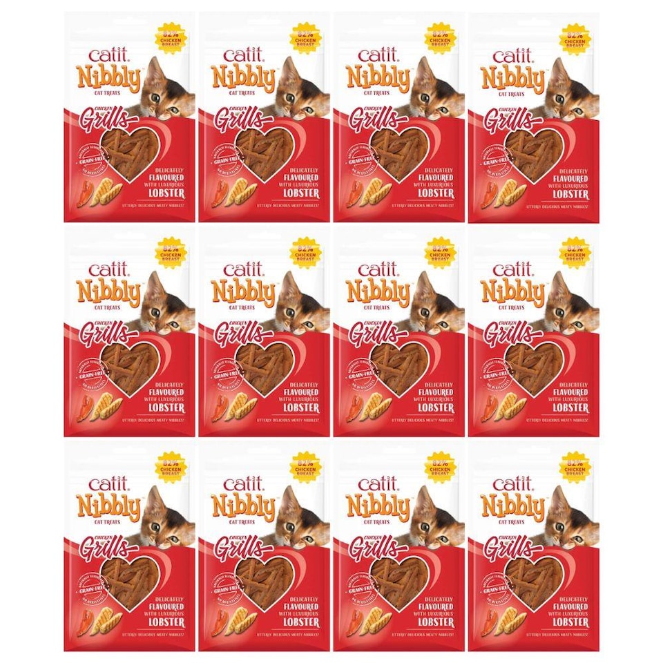 image 1 of Catit Nibbly Grills Chicken & Lobster Cat Treat (Pack of 12)