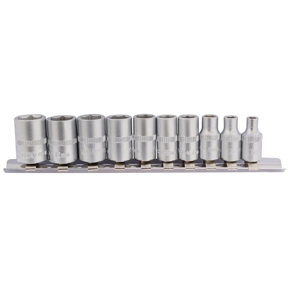 10Pc 1/4" Socket Set Rail - 16398