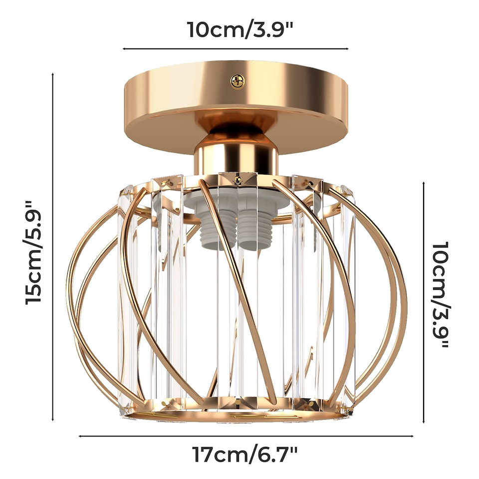 image 1 of Emitto Crystal Ceiling Light Semi Flush Mount Chandelier Modern Hallway | Gold