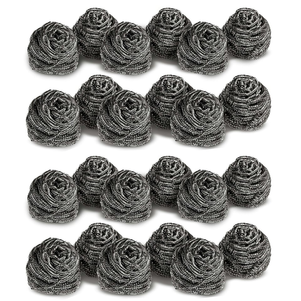 image 1 of 2 x Scotch-Brite Stainless Steel Scrubber 12 Pack Bulk Buy Total 24 Scourers Silver