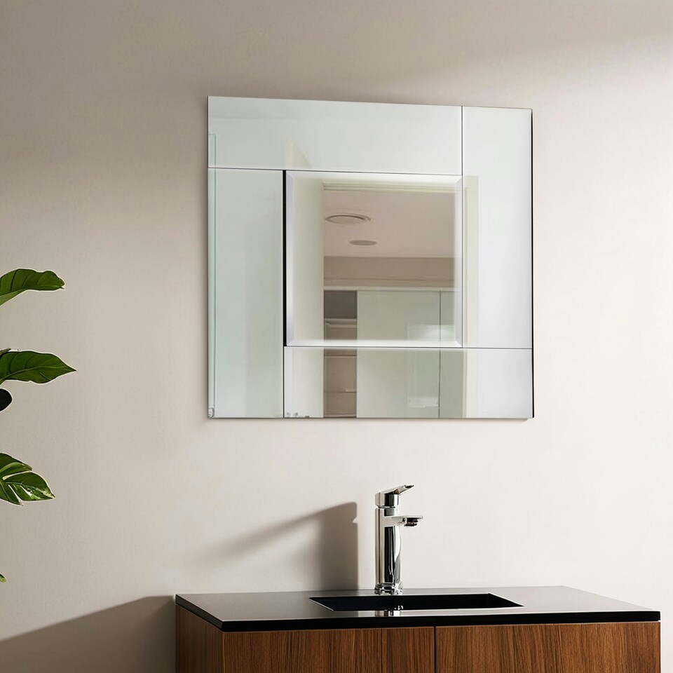 image 1 of Avelene Square Wall Mirror Silver