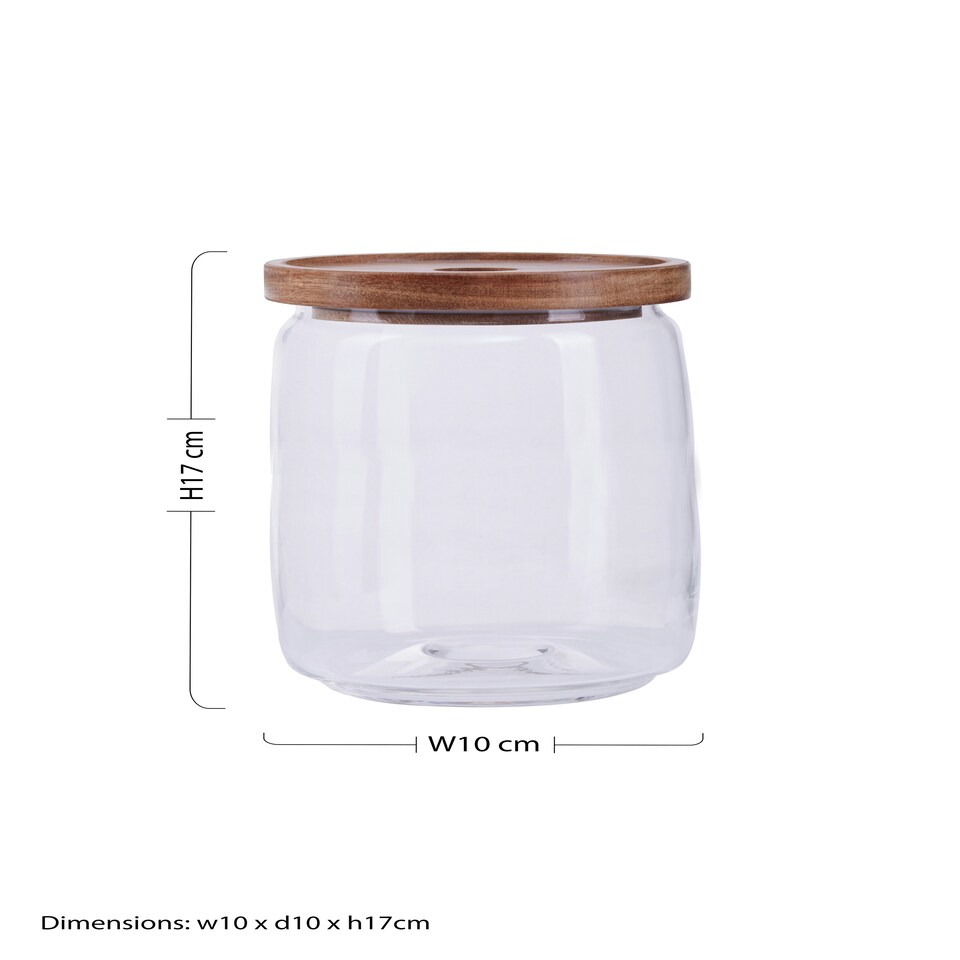 image 1 of Interiors By Premier Stylish Multipurpose 1260ml Storage Jar, Durable Glass Jar With Lid For Counter, Airtight Storage Jars