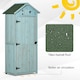 image 3 of Outsunny Wooden Garden Storage Shed Outdoor Tool Storage Box, Blue