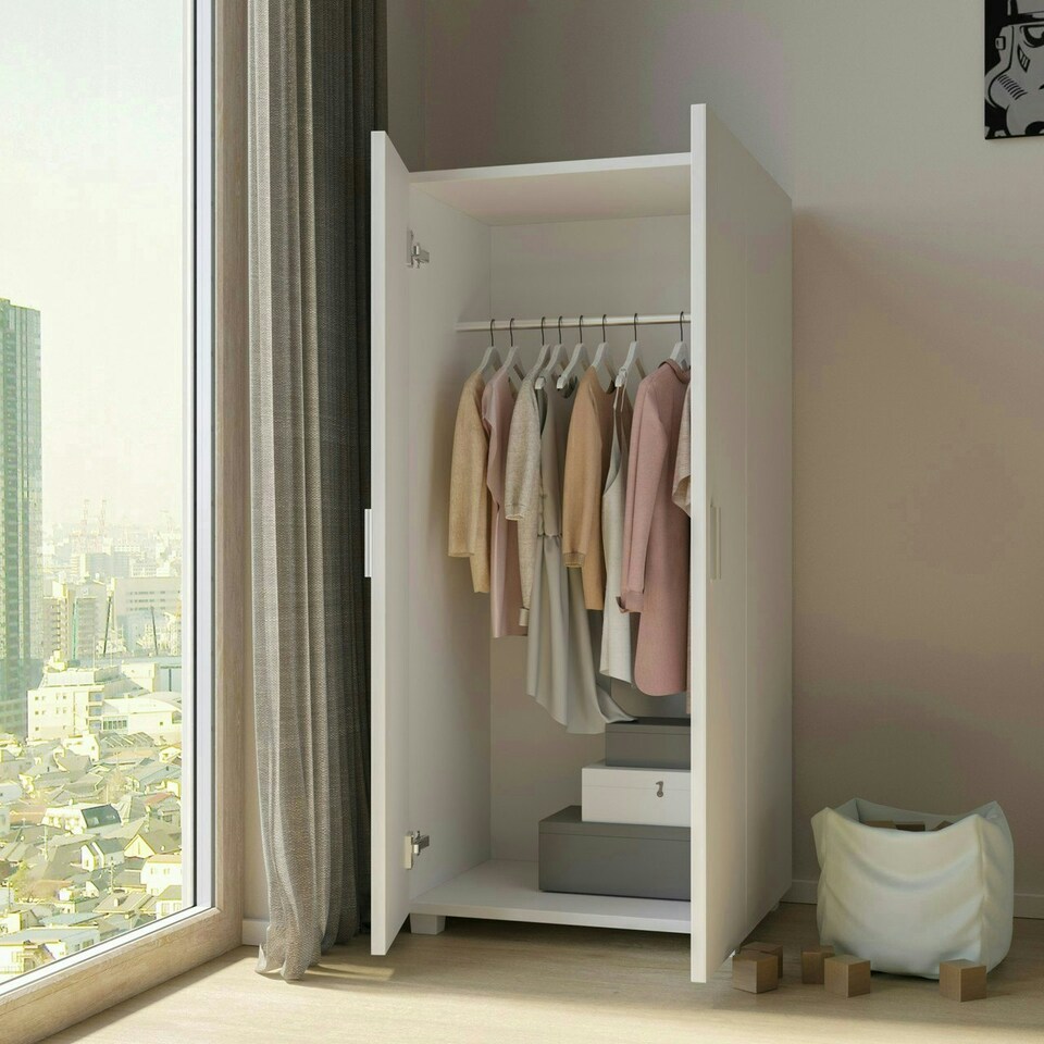 image 1 of Kids 2-Door Wardrobe Grey | Unit Colour: Grey