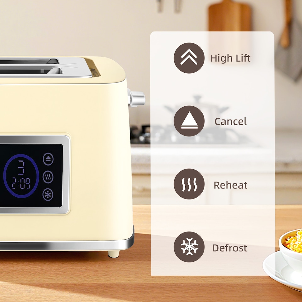 image 1 of HOMCOM 1.7L 3000W Boil Kettle and Toaster Set | Cream