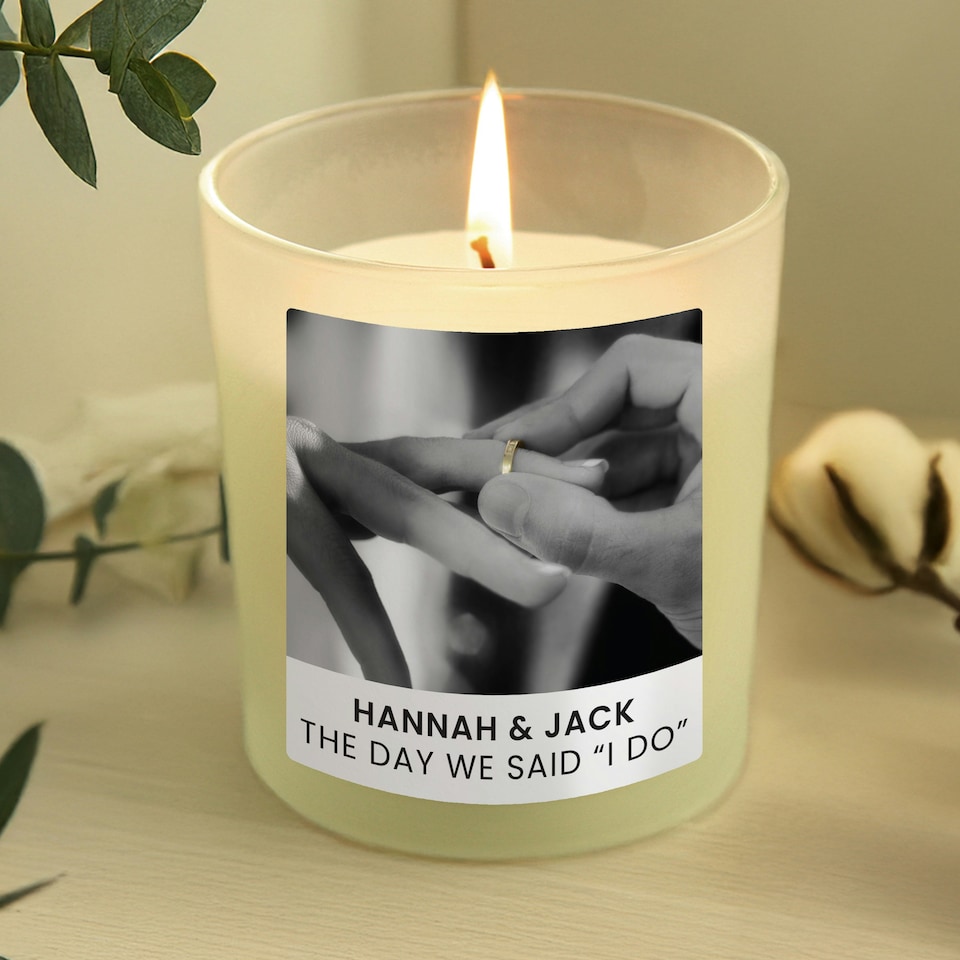 image 1 of Personalised Photo Upload Candle Jar Clear | One Size
