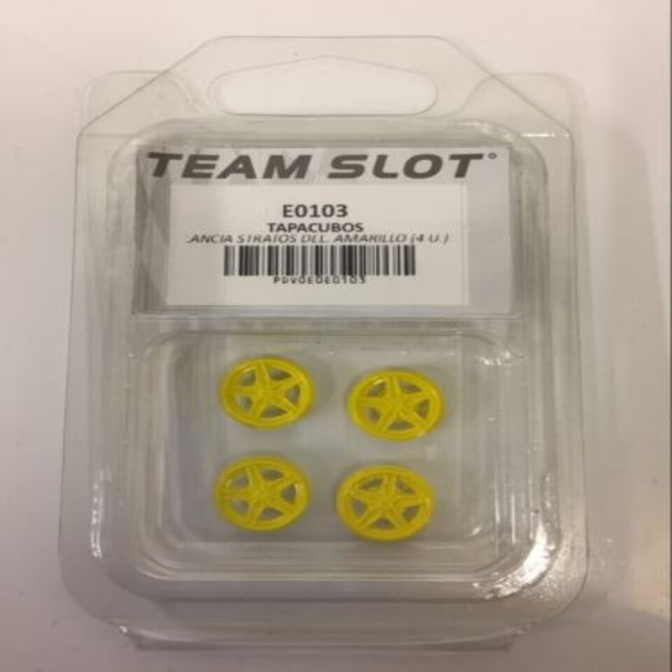 Team Slot E0103 Lancia Stratos Front Wheel Inserts Yellow Painted  x 4