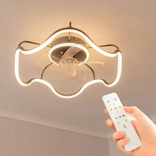ValueLights Infinity Black Wave Integrated LED Ceiling Fan & Remote