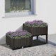 image 2 of Outsunny 2-piece Elevated Flower Bed Vegetable Herb Planter Plastic, Brown