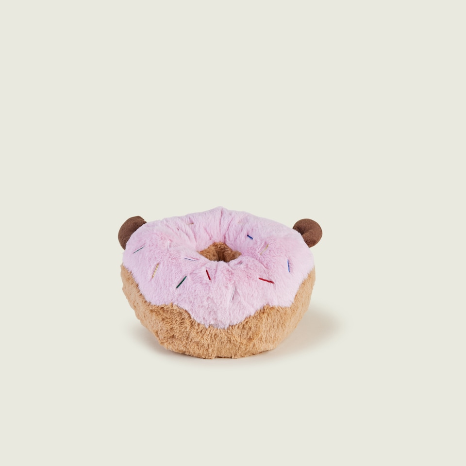 image 1 of Warmies Microwaveable Pink Donut Soft Plush Cuddly, Weighted Teddy Lavender Scented for Soothing Warmth & Pain Relief, Hot or Cold Use