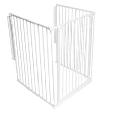 Safetots Extra Tall Multi Panel Fire Surround, 77cm Deep x 72cm Wide, White, 105cm High, Baby and Toddler Fire Guard