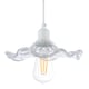 image 1 of Designer Ribbed Clear Glass Pendant Light Shade with Wavy Ruffled Edge