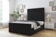 image 2 of Sloomy Kingsley Black Plush Bed Frame With Mattress With 50" Upholstered Headboard 6' Super King