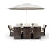 image 6 of Arizona Rectangle 8 Seat Rattan Dining Set Ice Bucket Drinks Cooler | Brown | Brown