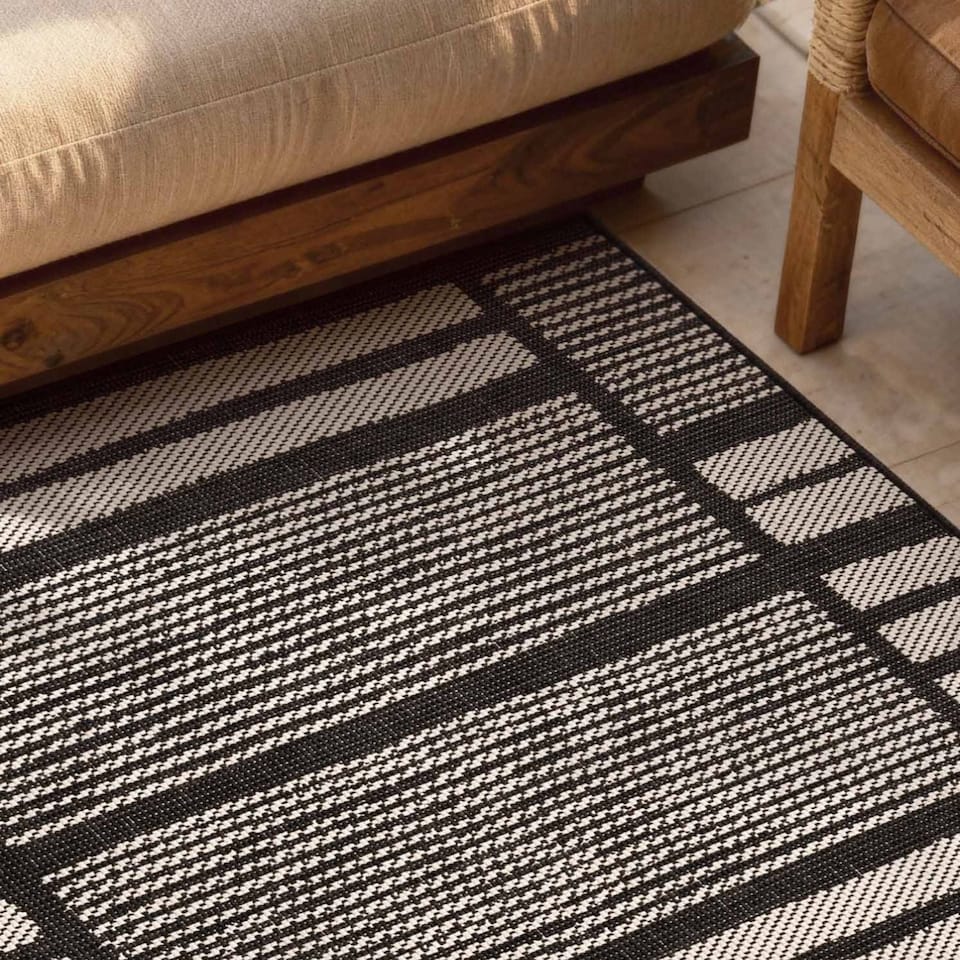 image 1 of Ted Baker Flatweave Allington Indoor Outdoor Rug Geometric Reversible